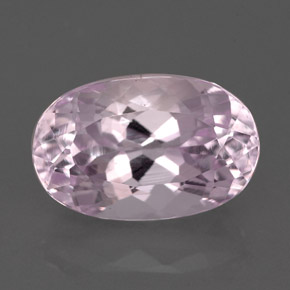 Kunzite rose naturelle coupe ovale, 5,06 ct, VVS