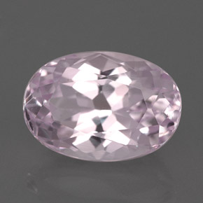 Kunzite rose naturelle coupe ovale, 5,35 ct, VVS