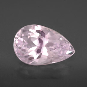 Kunzite rose naturelle en forme de poire, 4,09 ct, VVS