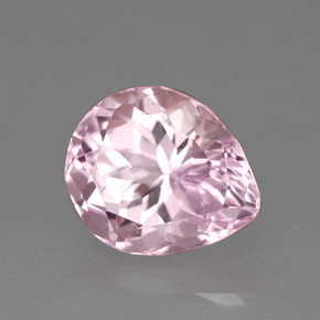 Kunzite rose naturelle en forme de poire, 4,18 ct, VS