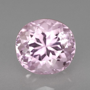 Kunzite rose naturelle coupe ovale, 4,52 ct, VS