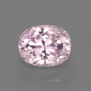 Kunzite rose naturelle coupe ovale, 5,63 ct, VVS-VS