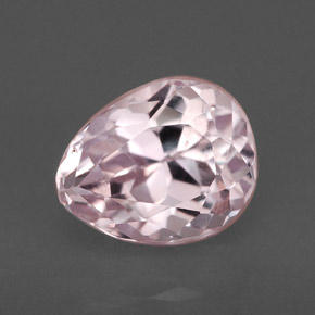 Kunzite rose naturelle en forme de poire, 2,00 ct, VVS-VS