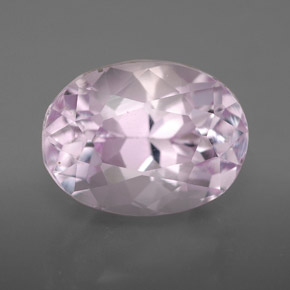 Kunzite rose naturelle coupe ovale, 6,49 ct, VVS
