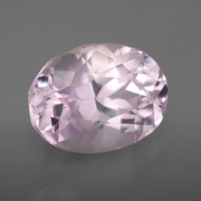 Kunzite rose naturelle coupe ovale, 6,49 ct, VVS