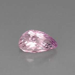 Kunzite rose naturelle en forme de poire, 6,07 ct, VS