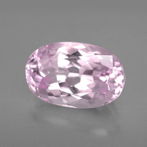 Kunzite rose naturelle coupe ovale, 6,11 ct, VVS