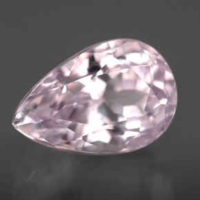 Kunzite rose naturelle en forme de poire, 6,41 ct, VVS-VS