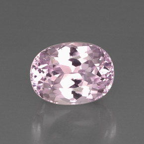 Kunzite rose naturelle coupe ovale, 6,71 ct, VVS