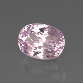 Kunzite rose naturelle coupe ovale, 6,71 ct, VVS