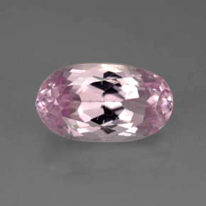 Kunzite rose naturelle coupe ovale, 6,95 ct, VS