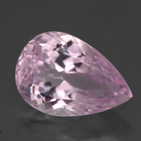 Kunzite rose naturelle en forme de poire, 6,61 ct, VS