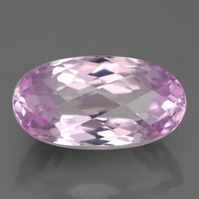 Kunzite rose naturelle coupe ovale, 5,71 ct, VS