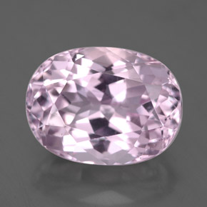 Kunzite rose naturelle coupe ovale, 6,47 ct, VS-SI