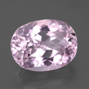 Kunzite rose naturelle coupe ovale, 6,47 ct, VS-SI