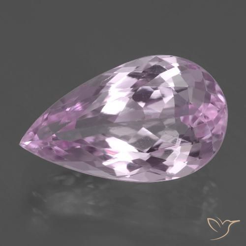 Kunzite Rose Pourpre naturelle En forme de poire, 7.89 ct, VS-SI