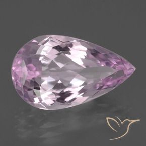 Kunzite Rose Pourpre naturelle En forme de poire, 7.89 ct, VS-SI