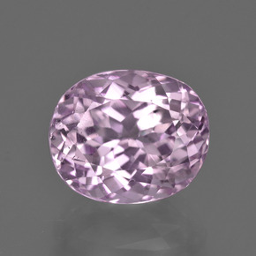 Kunzite rose naturelle coupe ovale, 7,09 ct, VS