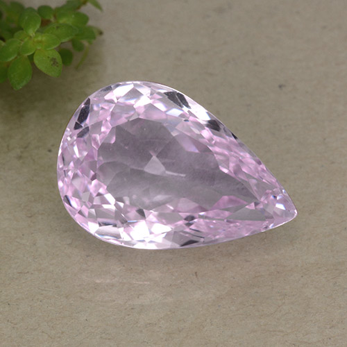 Kunzite rose naturelle en forme de poire, 15,47 ct, VVS