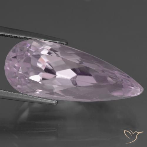 17.09ct Naturel Rose pourpre royal léger Kunzite, En forme de poire, VVS-VS