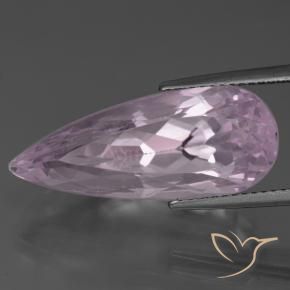 Kunzite Rose pourpre royal léger naturelle En forme de poire, 17.09 ct, VVS-VS