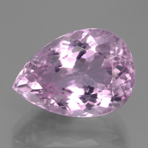 Kunzite rose naturelle en forme de poire, 15,96 ct, VVS
