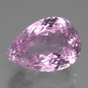 Kunzite rose naturelle en forme de poire, 18,24 ct, VVS