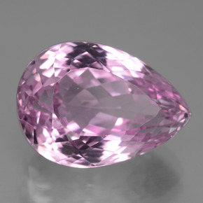 Kunzite rose naturelle en forme de poire, 18,24 ct, VVS