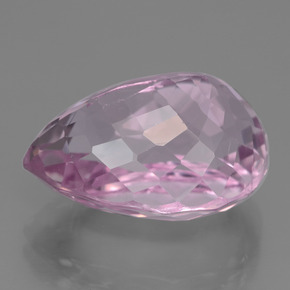 Kunzite rose naturelle en forme de poire, 18,24 ct, VVS