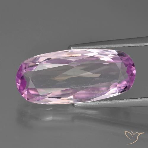 Kunzite pourpre naturelle coupe ovale, 7,41 ct, VS