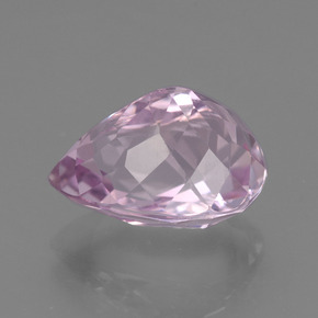 Kunzite rose naturelle en forme de poire, 7,27 ct, VS