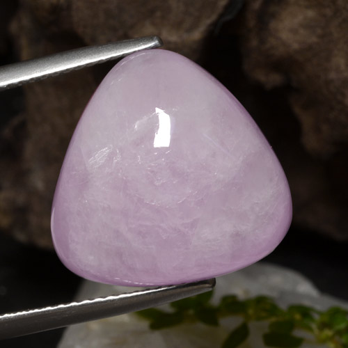 Kunzite rose pourpre royal naturelle trillion, 17,67 ct, translucide