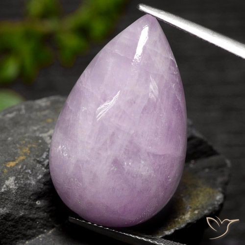 38.77ct Naturel Violet rougeâtre léger Kunzite, En forme de poire, Translucide