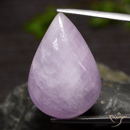 Kunzite violet naturelle en forme de poire, 31,08 ct, translucide
