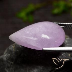 Kunzite violet naturelle en forme de poire, 31,08 ct, translucide