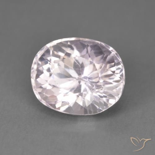 Kunzite Blanc rose violacé naturelle ovale, 3.80 ct, Opaque
