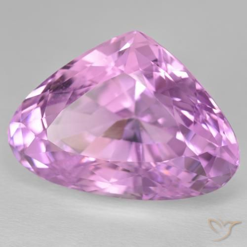 Kunzite Pourpre violet rosâtre naturelle En forme de poire, 45.90 ct, VVS-VS