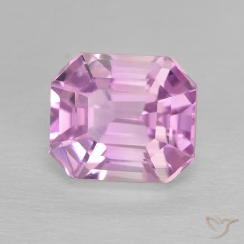 4.18ct Naturel Violet clair Kunzite, Taille émeraude, VVS