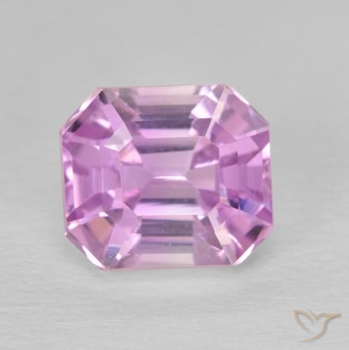 Kunzite Violet clair naturelle Octogone / coupe Émeraude, 4.18 ct, VVS