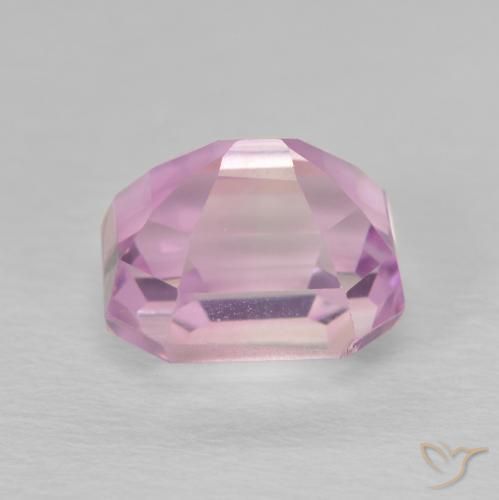 Kunzite Violet clair naturelle Octogone / coupe Émeraude, 4.18 ct, VVS