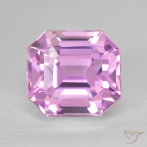 Kunzite Lilas naturelle Taille émeraude, 8.42 ct, VVS