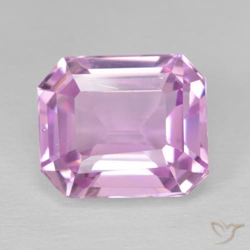 Kunzite rose naturelle taille émeraude, 11,14 ct, VS