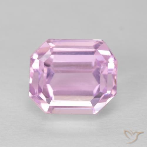 4.18ct Naturel Rose pourpre royal Kunzite, Taille émeraude, VVS