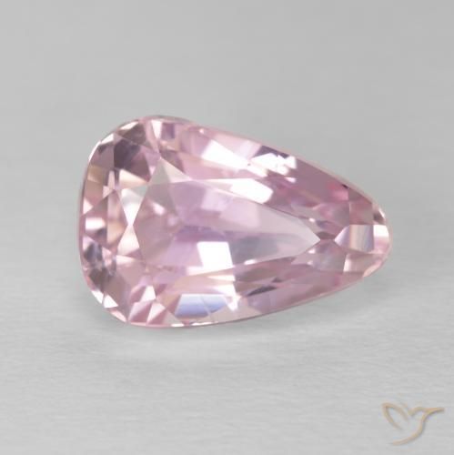 Kunzite Rose bubblegum léger naturelle En forme de poire, 5.57 ct, VVS