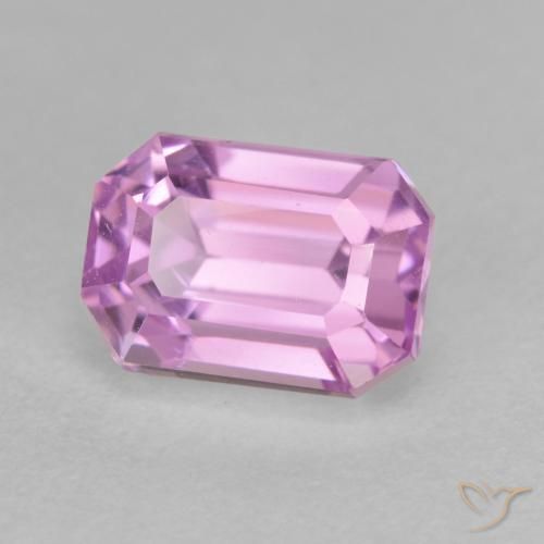 Kunzite Pourpre rose vif naturelle Octogone / coupe Émeraude, 2.27 ct, VVS-VS