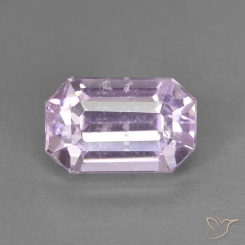 3.37ct Naturel Rose pourpre royal léger Kunzite, Taille émeraude, VS