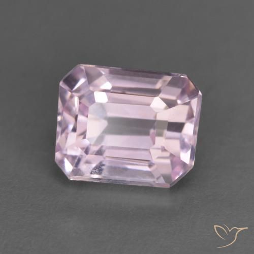 1.49ct Naturel Rose pourpre royal très clair Kunzite, Taille émeraude, VVS-VS