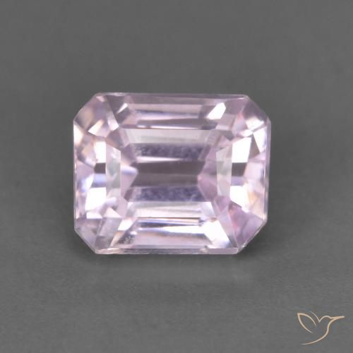 Kunzite Rose pourpre royal très clair naturelle Octogone / coupe Émeraude, 1.49 ct, VVS-VS