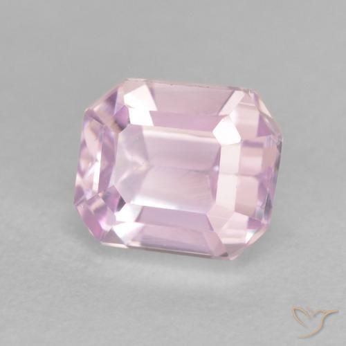 Kunzite Pourpre violet rosâtre naturelle Octogone / coupe Émeraude, 1.83 ct, VVS-VS