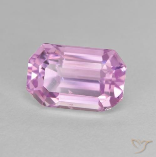Kunzite Pourpre violet rosâtre léger naturelle Octogone / coupe Émeraude, 4.75 ct, VS